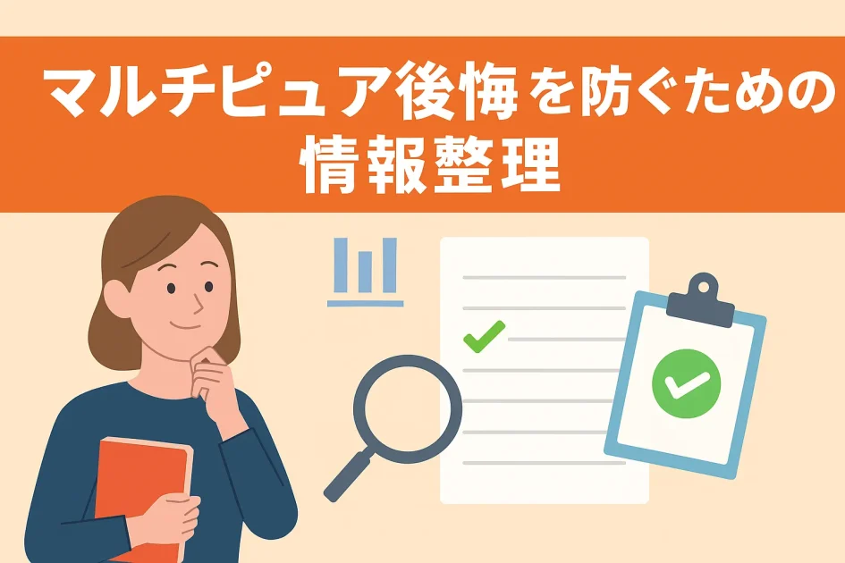 マルチピュア後悔を防ぐための情報整理