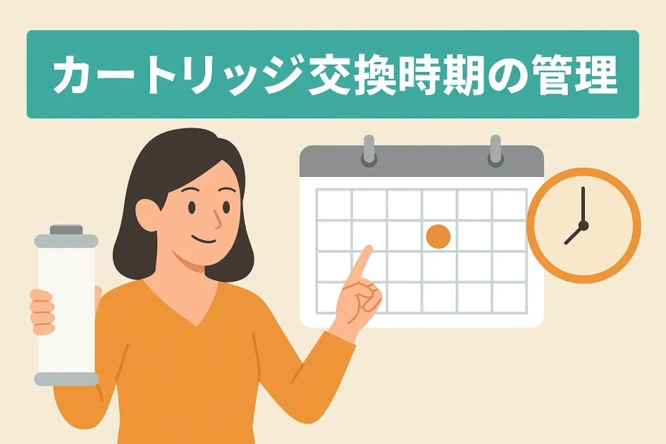 カートリッジ 交換時期の管理